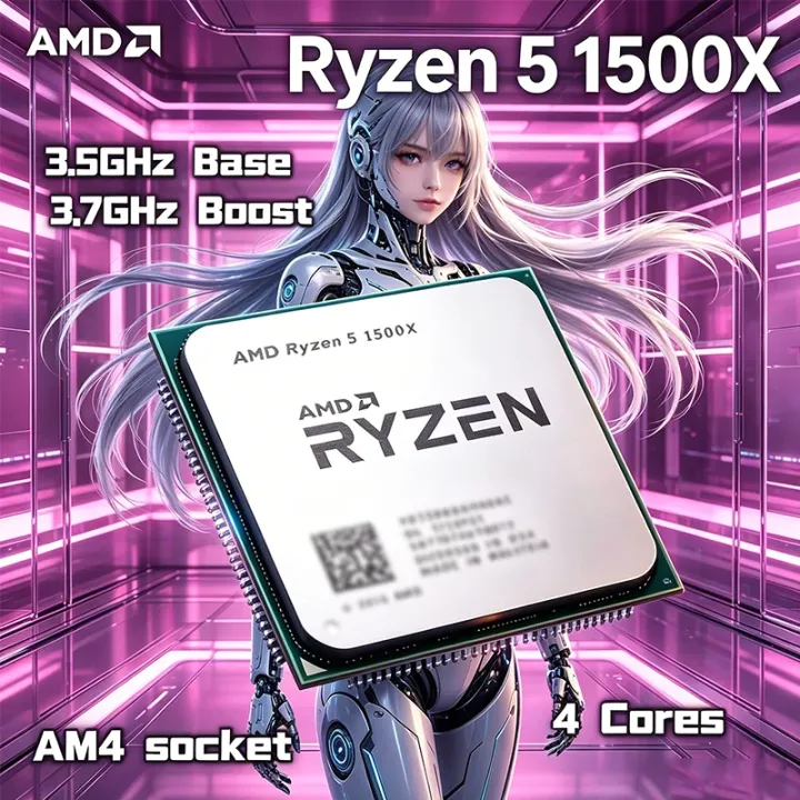 AMD | AMD Ryzen 5 1500X AMD R5 1500X CPU 4-Core 8-Thread 3.7 GHz Unlocked Desktop Processor Socket AM4 Gaming CPU Without Package