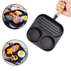 Multifunctional Cast Iron Frying Pan Steak Pot Grilled Fish and Tofu