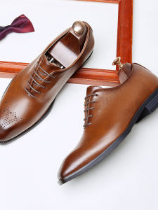 Oxford Lace-up Brogue Shoes for Men Business Wedding Formal