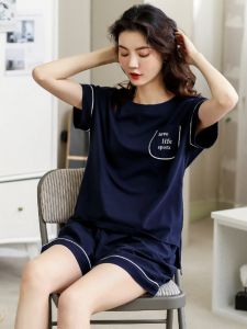 Summer Yu Zhaolin Womens Sleepwear Set Pure Cotton Short Sleeve Shorts Thin Sport Home Clothes 2025 Casual Home Scenarios