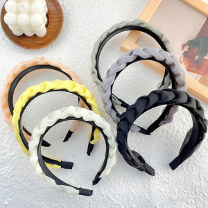 Bayar Di Tempat - Bando Kepang Satin Korea Scrunchie / Headband Bandana Polos Wanita / Aksesoris