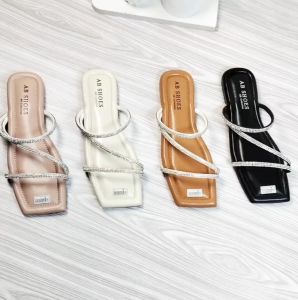 GEA - Sandal Teplek Wanita Premium Jelly Permata Gliter Import Tali Silang Super Empuk dan Nyaman