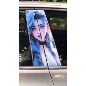 Ready Stock Car sticker PE film Cover Stripe Car Door Center 142 Super Man Column Pillar sticker Car Window Middle