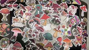 50pcs Mollystore Cartoon Mushroom Waterproof Vinyl Luggage Scrapbook Laptop Phone Notebook Sticker