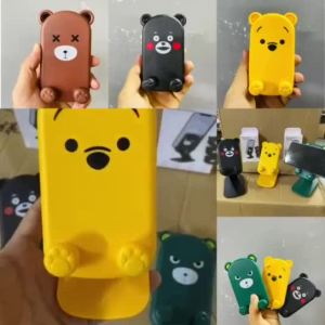 Cute Cartoon Bear Portable Cellphone Holder Foldable Lifting Mobile Phone Stand Desktop CP Stand