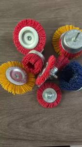 SI FANG | SI FANG Nylon Cup Brush Abrasive Wire Wheel 1/4 Shank for Drill Rotary Tool Wood Polishing Deburring Cleaning Furniture