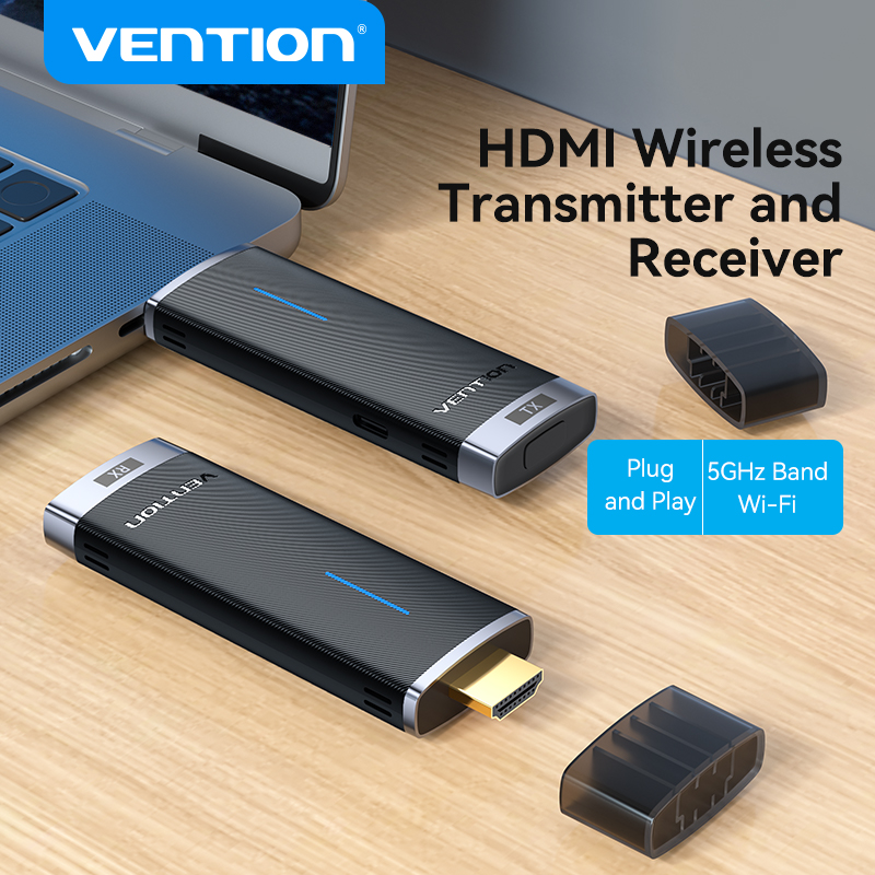 Vention Wireless HDMI Transmitter and Receiver Kit 40M 5GHz 1080p 60Hz Output for Nintendo Switch HDMI TV Laptop Monitor PC Projector Plug and Play HDMI Wireless Transmission