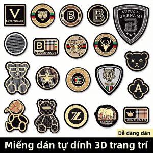 Miếng Dán Tự Dính Cho Quần Áo Thêu 3D Trang Trí