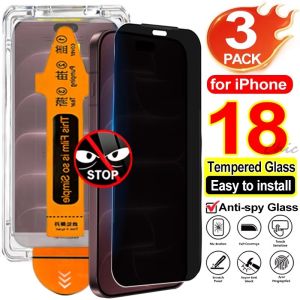 3Pcs Privacy Tempered Glass Screen Protector For iPhone 18 Pro 17 Pro Max Air Dust Free Kit For iPhone 18 Pro Max Anti-Spy Film
