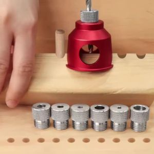 FNICEL | Woodworking Doweling Jig Kit 6/8/10mm Straight Hole Drill Guide Set with Drill Bits Drill Bushings & Wooden Dowels