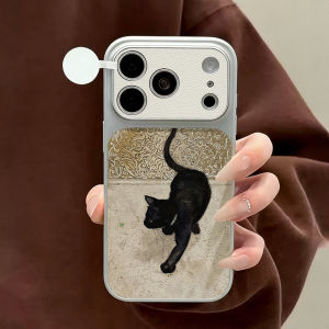 Retro Black Haired Cat Phone Case For iPhone 17 Pro Max 17 16 15 13 12 Pro Max 14 12 11 Shockproof Bumper Soft Fundas Cover