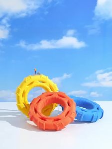 TPR Flying Disc Pull Ring Dog Toy Lightweight Soft Bite Resistant Outdoor Interactive Toy Teeth Cleaning For Large Breed Dog