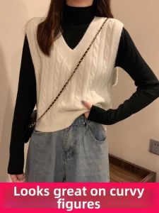 LUQIAN | Large Size Womens Knit Vest Outerwear For Spring Autumn Winter