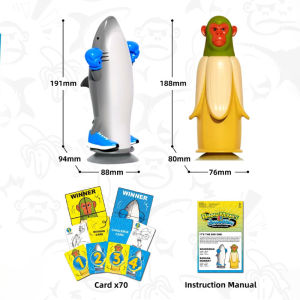 Flip Challenge Banana Monkey Versus Shark Card Game Action Game for Gathering Battles Tabletop Games