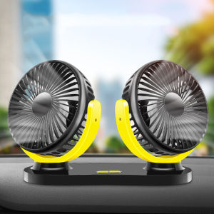 5V Car USB Fan Cooling Car Fan Dual Head Car fan 3 Speeds Adjustable For Auto Cooler Air Fan Car Accessories Fan High Quality