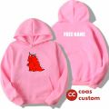 Sweater dino merah hoodie anak bahan premium tebal. 