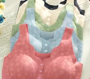 Women Bra Large Size Front Buckle Soft Cotton Bras Seamless Breastfeeding Pregnant Women Gather Vest No Steel Ring Anti-Sagging Underwear