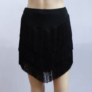 New Latin dance Fringe Skirt Womens Adult Short Skirt Bottom Skirt Latin Practice Skirt Square Dance Dress Clothing