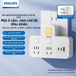 Philips | Thanh Nhánh Điện USB Đa Năng 3 Cổng