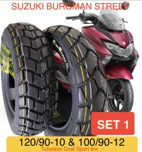 Suzuki BURGMAN STREET and BURGMAN EX TIRE COMBO SET Rear and front. Tubeless Dual sport performance tire
