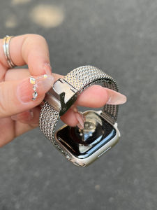 Woven Metal Thin Strap Compatible with Apple Watch S10 Womens SE Smartwatch Band Summer Small Fragrance Style Wheat Spike