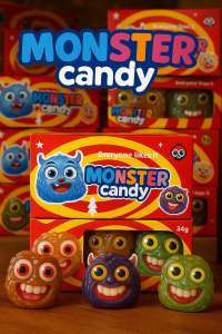 เยลลี่ มอนเตอร์ monter candy 1 กล่อง มี 30 ชิ้น ขายปลีก ชิ้นละ 5 บาท