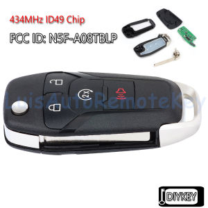 Flip Remote Car Key Fob 434MHz ID49 Chip for Ford F-150 F-250 F-350 F-450 F-550 F-650 F750 Super Duty 2023 2024 2025 N5F-A08TBLP