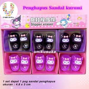 [UNIKUSUKA] Penghapus pensil kuromi sanrio bentuk sandal lucu