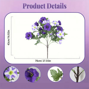 1Pcs Purple Artificial Flowers Bouquet 43cm Fake Flower for Wedding Decoration Home Decor Garden Outdoor DIY Flower Arrangement