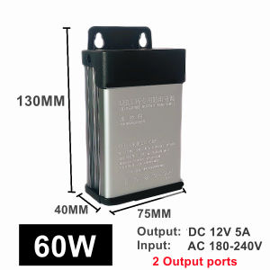 Full Power Engineering Grade Rainproof Power Supply Fan Cooling AC220V TO DC 12V 24V Outdoor Waterproof Dustproof LED Driver