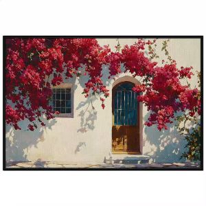 Tranh vẽ tường giàn hoa giấy. Tranh treo tường dán tường sơn dầu tranh trí canvas. CGI-1406