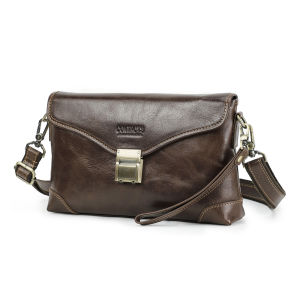 CONTACTS Genuine Leather Men Clutch Bags Small Shoulder Bags for 8.3 iPad Mini Password Designer Male Handbags Bags Wallets