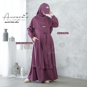 Gamis syari set hijab khimar | setelan dress wanita terbaru | gamis syari busui friendly