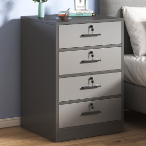 Simple Modern Bedroom Nightstand with Lock Home Use Wall Storage Small Cabinet Drawer Cabinet Bookcase for Bedroom