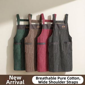 Breathable Stripe Simple Fashion Womens Kitchen Apron