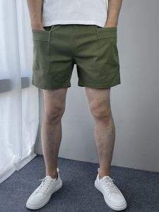 below the Knee Shorts Mens Trendy Big Workwear with Pocket 3 Pants Youth Pure Cotton Loose Sports Shorts Bermuda Shorts