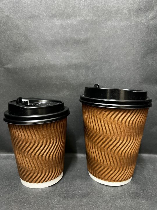 Paper Hot Cup 8oz 12oz With Lid Double Wall 20pcs Disposable Coffee Hot Sweet Corn Cup 7341