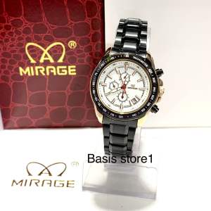 Jam Tangan Pria dan Wanita Couple Mirage Origial 8305 Rose Black Tanggal Aktif Tahan Air Analog Stainless Steel Garansi Original Bisa Pasagan Bisa Satuan COD