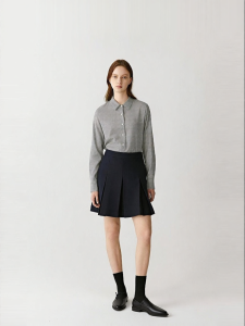 ICICLE | Fine Spun Elastic Twill Tweed Knee-length Skirt