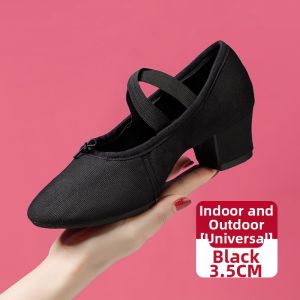 HANGONGZHU | Mid Heel Soft Sole Dance Shoes