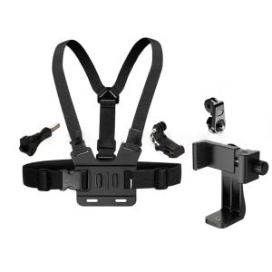 1PCS Adjustable Phone Clip Holder with Chest Strap Fixation Bracket for Sport Camera Mobile Phone Camera Black Holder Accessory