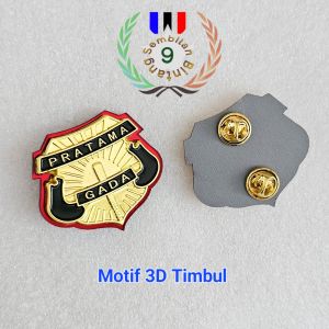 Pin Satpam Gada Pratama Akrilik Motif Timbul 3D