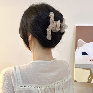 Large Size Shark Hair Clip Womens Summer Mesh Hair Clip Stylish Bob Hairdo Clasps Korean Fresh out Fashion Hair Accessories