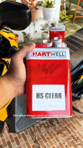 Clear coat hartwell HS PU 2K 2:1 high solid clear coat pernis 1.5 liter / set plus thinner medium