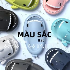 Feslishoet Cá Mập Dép Nữ Mềm EVA Bãi Biển Cloud Nền Tảng Trượt Trong Nhà Ngoài Trời Mùa Hè Con La In Hình Động Vật