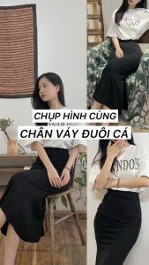 CHÂN VÁY ĐUÔI CÁ DÁNG DÀI  CHẤT LIỆU THUN BOZIP SIZE TỪ S - L TÔN DÁNG CHO CHỊ EM