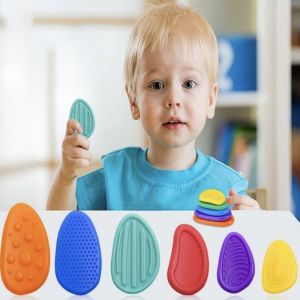 3Pcs/24Pcs Set Fidget Toys Adults Sensory Silicone Stone Textured for Autism Kids Calming Down Fidget Stress Relief Toys