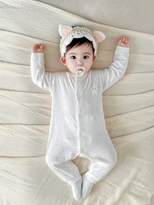 Spring Autumn Baby Romper Long Sleeve Modal Home Clothes No Bone Sleepwear Princess Style Childrens Clothing for Newborns And Toddlers