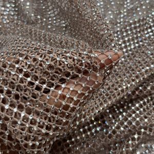 Stretchy Luxury Rhinestone Mesh Fabric 35x45cm per pc Colorful Strass Grid with Sparkling Rhinestones Mesh Net Fabric
