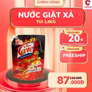 Nước giặt xả True Care 5IN1 Túi 18kg trắng sạch quần áo  gấp đôi hạt lưu hương thơm lâu mềm vải